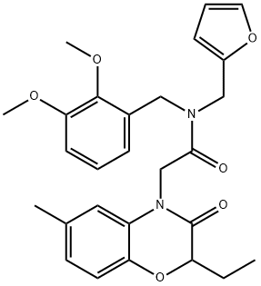 4H-1,4-Benzoxazine-4-acetamide,N-[(2,3-dimethoxyphenyl)methyl]-2-ethyl-N-(2-furanylmethyl)-2,3-dihydro-6-methyl-3-oxo-(9CI) Struktur