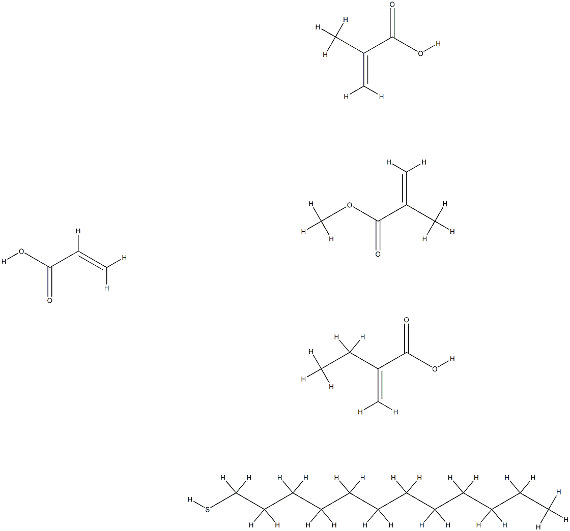2-Propenoic acid, 2-methyl-, telomer with 1-dodecanethiol, ethyl 2-propenoate, methyl 2-methyl-2-propenoate and 2-propenoic acid 2-propenoic acid, 2-methyl-, telomer with 1-dodecanethiol, ethyl 2-propenoate,|2-甲基-2-丙烯酸、聚1-十二烷基硫醇、2-丙烯酸乙酯、2-甲基-2-丙烯酸甲酯和2-丙烯酸的調(diào)聚物