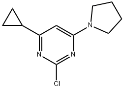 2-chloro-4-(pyrrolidin-1-yl)-6-cyclopropylpyrimidine Struktur