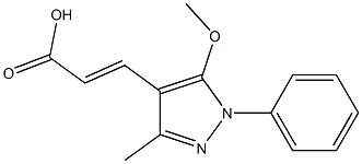 3-(5-methoxy-3-methyl-1-phenyl-1H-pyrazol-4-yl)prop-2-enoic acid Struktur