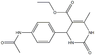 ethyl 4-[4-(acetylamino)phenyl]-6-methyl-2-oxo-1,2,3,4-tetrahydro-5-pyrimidinecarboxylate Struktur