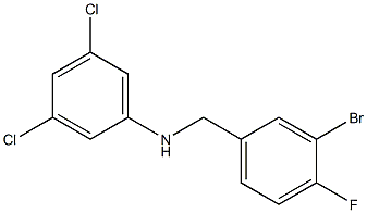 N-[(3-bromo-4-fluorophenyl)methyl]-3,5-dichloroaniline Struktur