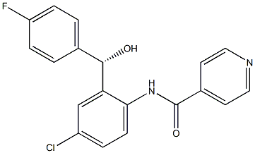 (S)-4-Fluoro-5'-chloro-2'-(isonicotinoylamino)benzhydryl alcohol Struktur