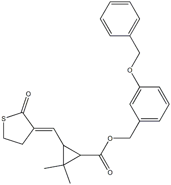 3-[[(3E)-2-Oxothiolan-3-ylidene]methyl]-2,2-dimethylcyclopropanecarboxylic acid 3-(benzyloxy)benzyl ester Structure