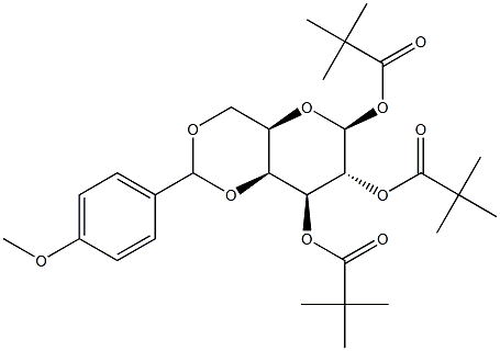 4,6-O-(4-Methoxybenzylidene)-1,2,3-tri-O-pivaloyl-b-D-galactopyranose Structure