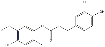 3-(3,4-Dihydroxyphenyl)propanoic acid 2-methyl-4-hydroxy-5-isopropylphenyl ester Struktur