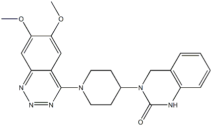 4-[4-[(1,2,3,4-Tetrahydro-2-oxoquinazolin)-3-yl]piperidino]-6,7-dimethoxy-1,2,3-benzotriazine Struktur
