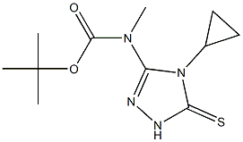 tert-Butyl (4-cyclopropyl-5-thioxo-4,5-dihydro-1H-1,2,4-triazol-3-yl)methylcarbamate Struktur