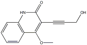 3-(3-ヒドロキシ-1-プロピニル)-4-メトキシキノリン-2(1H)-オン 化學(xué)構(gòu)造式