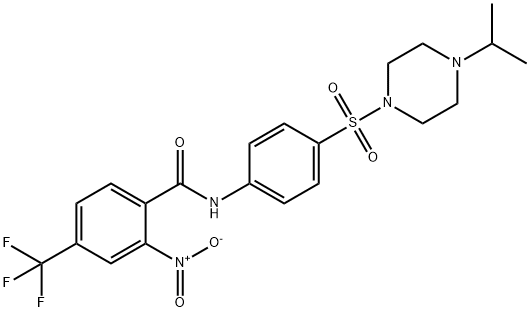 N-[4-[[4-(1-Methylethyl)-1-piperazinyl]sulfonyl]phenyl]-2-nitro-4-(trifluoromethyl)benzamide hydrochloride Struktur