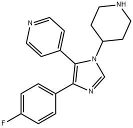 4-(4-(4-fluorophenyl)-1-(piperidin-4-yl)-1H-imidazol-5-yl)pyridine Struktur