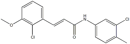 (2E)-3-(2-chloro-3-methoxyphenyl)-N-(3-chloro-4-methylphenyl)prop-2-enamide Struktur