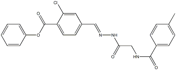4-[(1Z)-({2-[(4-methylphenyl)formamido]acetamido}imino)methyl]phenyl 2-chlorobenzoate Struktur