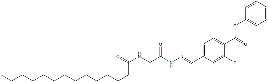 4-[(1Z)-[(2-tetradecanamidoacetamido)imino]methyl]phenyl 2-chlorobenzoate Struktur