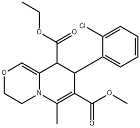 5-ethyl 7-methyl 6-(2-chlorophenyl)-8-methyl-3,4,5,6-tetrahydro-2H- benzo[b][1,4]oxazine-5,7-dicarboxylate Struktur