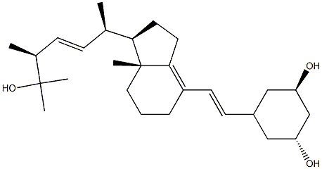 (1R,3R)-5-((E)-2-((1R,7aR)-1-((2R,5S,E)-6-hydroxy-5,6-dimethylhept-3-en-2-yl)-7a-methyl-2,3,5,6,7,7a-hexahydro-1H-inden-4-yl)vinyl)cyclohexane-1,3-diol Struktur