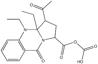 3-Acetyl-1,2,3,3a,4,9-hexahydro-9-oxopyrrolo[2,1-b]quinazoline-1,1-dicarboxylic acid diethyl ester Structure