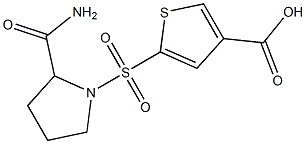 5-[(2-carbamoylpyrrolidine-1-)sulfonyl]thiophene-3-carboxylic acid Struktur