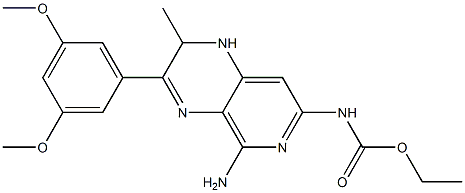 N-[(5-Amino-1,2-dihydro-2-methyl-3-(3,5-dimethoxyphenyl)pyrido[3,4-b]pyrazin)-7-yl]carbamic acid ethyl ester Struktur