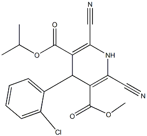 4-(2-Chlorophenyl)-2-cyano-6-cyano-1,4-dihydropyridine-3,5-dicarboxylic acid 3-methyl 5-isopropyl ester Struktur