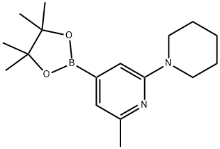2-Methyl-6-(piperidino)pyridine-4-boronic acid pinacol ester Struktur