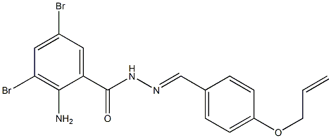 2-amino-3,5-dibromo-N'-[(1E)-[4-(prop-2-en-1-yloxy)phenyl]methylidene]benzohydrazide Struktur