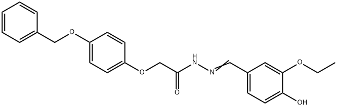 2-[4-(benzyloxy)phenoxy]-N'-[(1E)-(3-ethoxy-4-hydroxyphenyl)methylidene]acetohydrazide Struktur