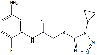 N-(5-amino-2-fluorophenyl)-2-[(1-cyclopropyl-1H-1,2,3,4-tetrazol-5-yl)sulfanyl]acetamide Struktur