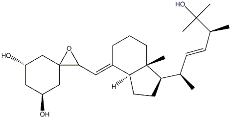 (5S,7S)-2-(((1R,3aS,7aR,E)-1-((2R,5S,E)-6-hydroxy-5,6-dimethylhept-3-en-2-yl)-7a-methyloctahydro-4H-inden-4-ylidene)methyl)-1-oxaspiro[2.5]octane-5,7-diol Struktur