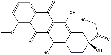 (8S)-8-Glycoloyl-6,8,11-trihydroxy-7,8,9,10-tetrahydro-1-methoxynaphthacene-5,12-dione Struktur