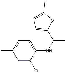 2-chloro-4-methyl-N-[1-(5-methylfuran-2-yl)ethyl]aniline Struktur
