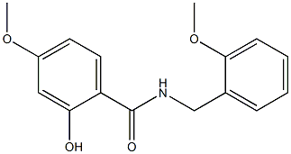 2-hydroxy-4-methoxy-N-[(2-methoxyphenyl)methyl]benzamide Struktur