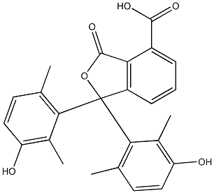 1,3-Dihydro-1,1-bis(3-hydroxy-2,6-dimethylphenyl)-3-oxoisobenzofuran-4-carboxylic acid Struktur