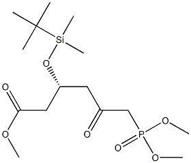(3R)-3-(tert-Butyldimethylsilyloxy)-5-oxo-6-(dimethoxyphosphinyl)hexanoic acid methyl ester Struktur