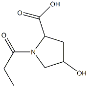 4-hydroxy-1-propionylpyrrolidine-2-carboxylic acid Struktur