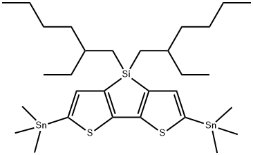 4,4'-Bis(2-ethyl-hexyl)-5,5'-bis(triMethyltin)-dithieno[3,2-b:2,3-d]silole Struktur