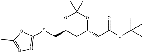 D-erythro-Hexonic acid, 2,4-dideoxy-3,5-O-(1-methylethylidene)-6-S-(5-methyl-1,3,4-thiadiazol-2-yl)-6-thio-, 1,1-dimethylethyl ester Struktur