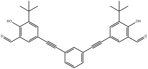 Benzaldehyde, 3,3'-(1,3-phenylenedi-2,1-ethynediyl)bis[5-(1,1-dimethylethyl)-6-hydroxy-|5,5'-(1,3-亞苯基二(乙炔-2,1-二基(雙(3-(叔丁基)-2-羥基苯甲醛)