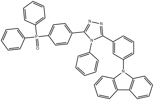 9H-Carbazole, 9-[3-[5-[4-(diphenylphosphinyl)phenyl]-4-phenyl-4H-1,2,4-triazol-3-yl]phenyl]- Struktur