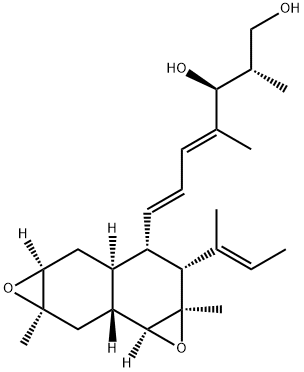 4,6-Heptadiene-1,3-diol, 7-[(1aR,2R,3S,3aS,4aS,5aR,6aR,6bS)-decahydro-1a,5a-dimethyl-2-[(1E)-1-methyl-1-propen-1-yl]naphtho[1,2-b:6,7-b']bisoxiren-3-yl]-2,4-dimethyl-, (2S,3S,4E,6E)- Structure