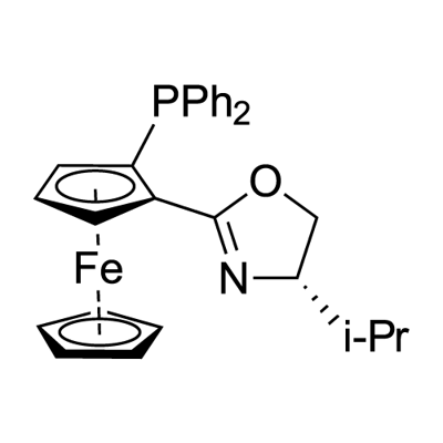 (S,S)-[2-(4'-i-Propyloxazolin-2'-yl)ferrocenyldiphenylphosphine Struktur