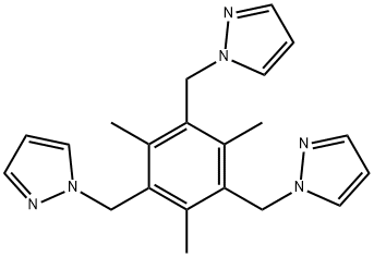 1,1′,1′′-(2,4,6-トリメチル-1,3,5-ベンゼントリイルトリスメチレン)トリス(1H-ピラゾール) 化學(xué)構(gòu)造式
