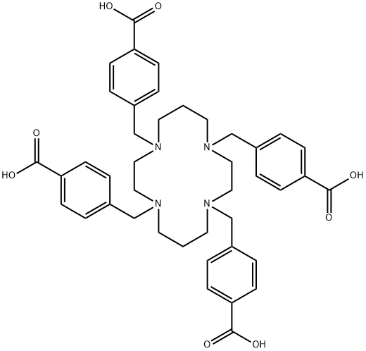 4,4',4'',4'''-((1,4,8,11-tetraazacyclotetradecane-1,4,8,11-tetrayl)tetrakis(methylene))tetrabenzoic acid Struktur