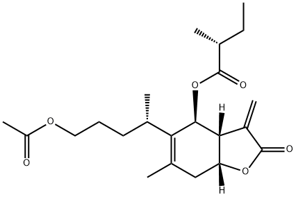 1-O-Acetyl-6alpha-O-(2-methylbutyryl)britannilactone, 1932687-71-2, 結構式