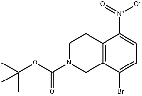2(1H)-Isoquinolinecarboxylic acid, 8-bromo-3,4-dihydro-5-nitro-, 1,1-dimethylethyl ester Struktur