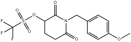Methanesulfonic acid, 1,1,1-trifluoro-, 1-[(4-methoxyphenyl)methyl]-2,6-dioxo-3-piperidinyl ester Structure