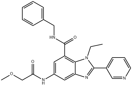 1H-Benzimidazole-7-carboxamide, 1-ethyl-5-[(2-methoxyacetyl)amino]-N-(phenylmethyl)-2-(3-pyridinyl)- Struktur