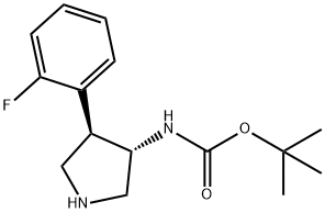 rac-tert-butyl N-[(3R,4S)-4-(2-fluorophenyl)pyrrolidin-3-yl]carbamate Struktur