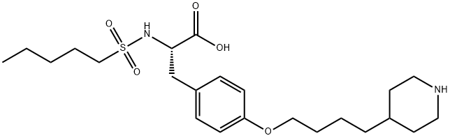 (S)-2-(pentylsulfonamido)-3-(4-(4-(piperidin-4-yl)butoxy)phenyl)propanoic acid Struktur