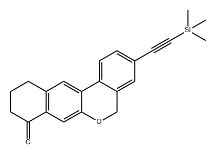 5H-Benzo[d]naphtho[2,3-b]pyran-8(9H)-one, 10,11-dihydro-3-[2-(trimethylsilyl)ethynyl]- Struktur
